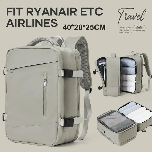 Expandable Anti-Theft Travel Backpack - Ivory Joy