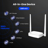 Tenda D301 300Mbps Wireless Router WiFi ADSL Modem Router - Ivory Joy