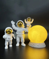 Astronaut Yellow Moon Ambient Light Ornament - Ivory Joy