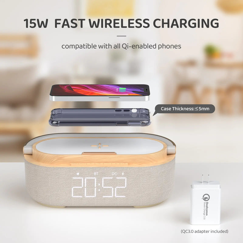 Wireless Charging Pad Alarm Clock - Ivory Joy