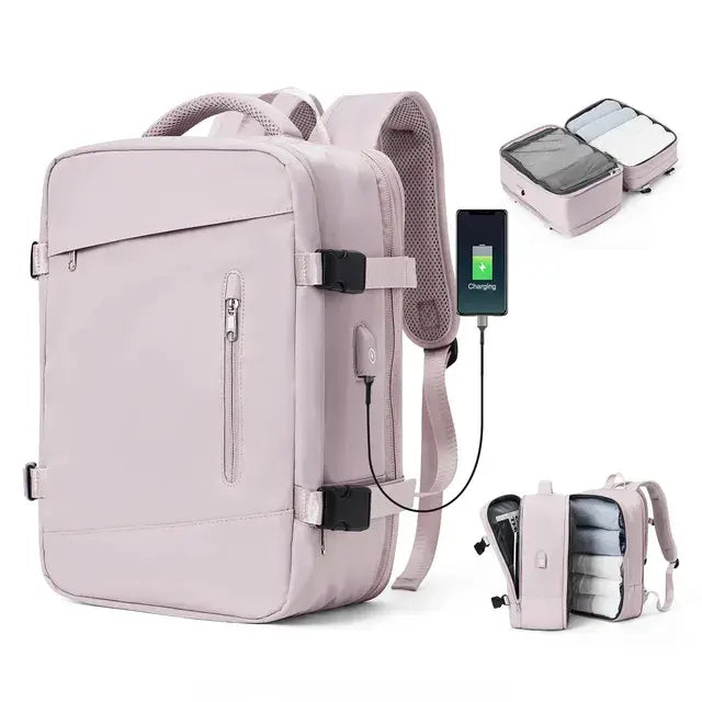 Expandable Anti-Theft Travel Backpack - Ivory Joy