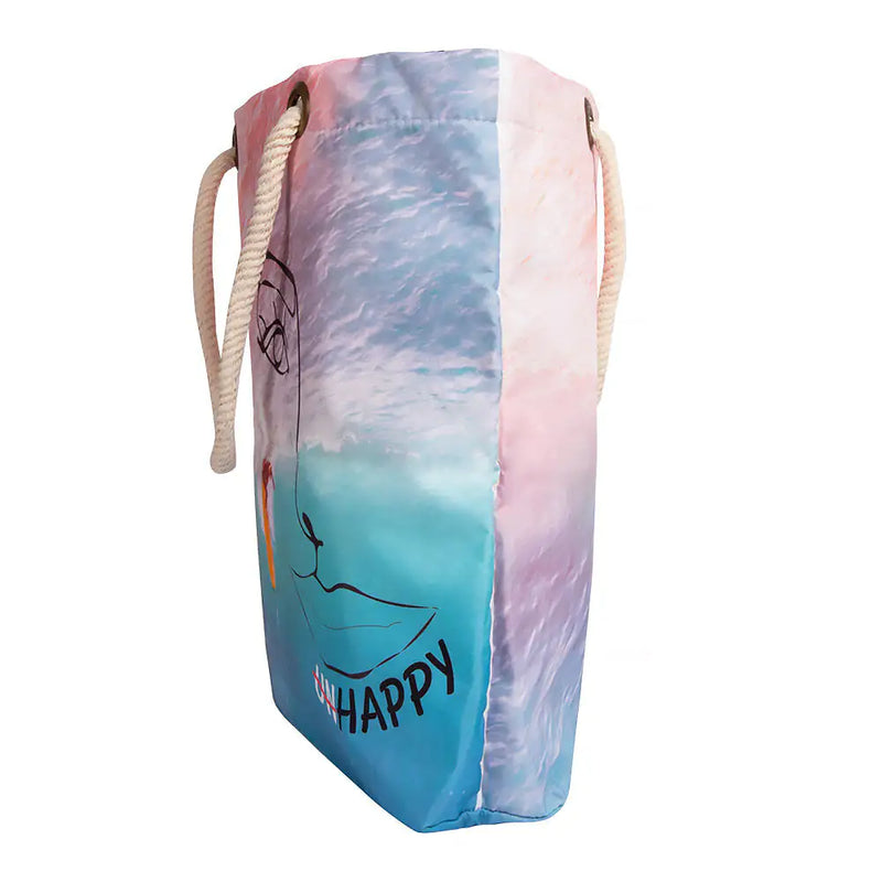 Biggdesign Faces Happy Beach Bag - Ivory Joy