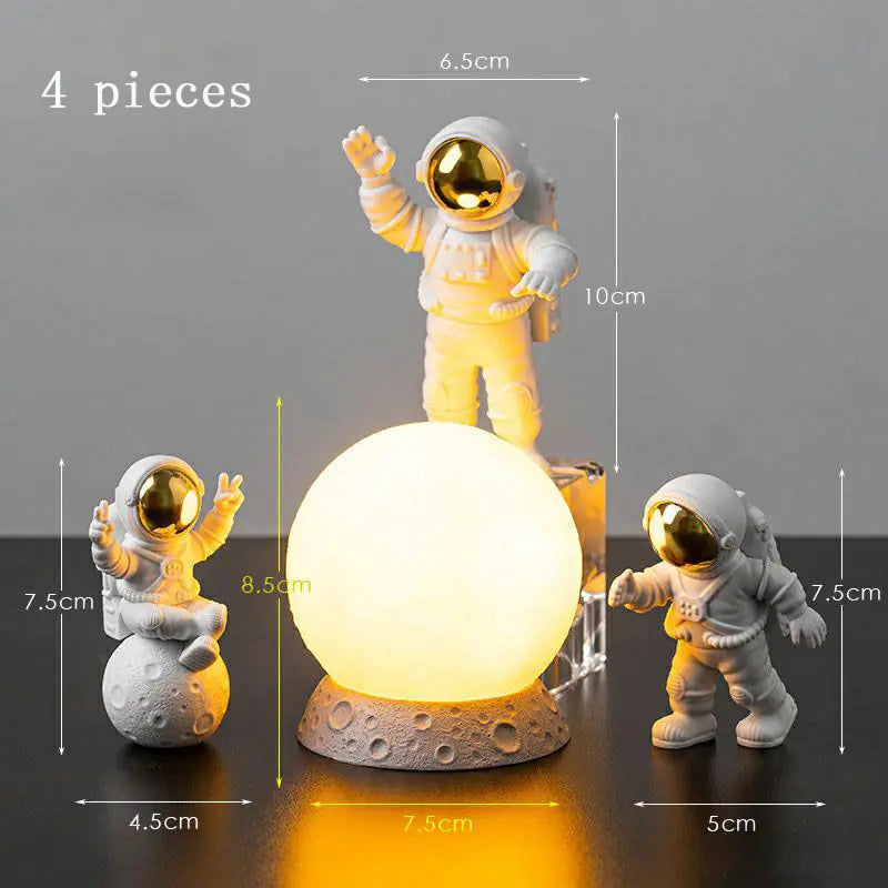 Astronaut Yellow Moon Ambient Light Ornament - Ivory Joy