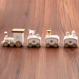 Christmas Train Painted Wood Decoration - Ivory Joy