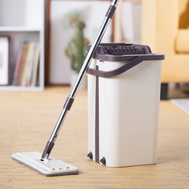 Hand Free Flat Mop and Bucket - Ivory Joy