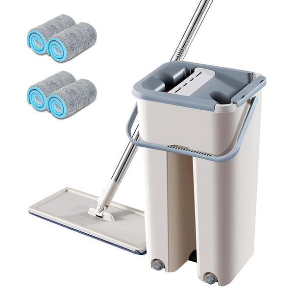 Hand Free Flat Mop and Bucket - Ivory Joy