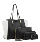 Luxe Women's 4-Piece PU Vegan Leather Bag Set - Ivory Joy