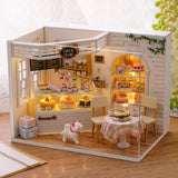 DIY Miniature Dollhouse Kit with Dust Cover - Ivory Joy