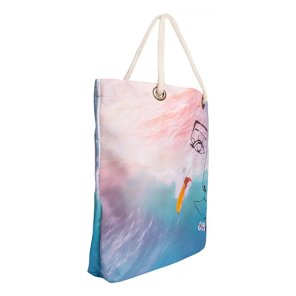 Biggdesign Faces Happy Beach Bag - Ivory Joy