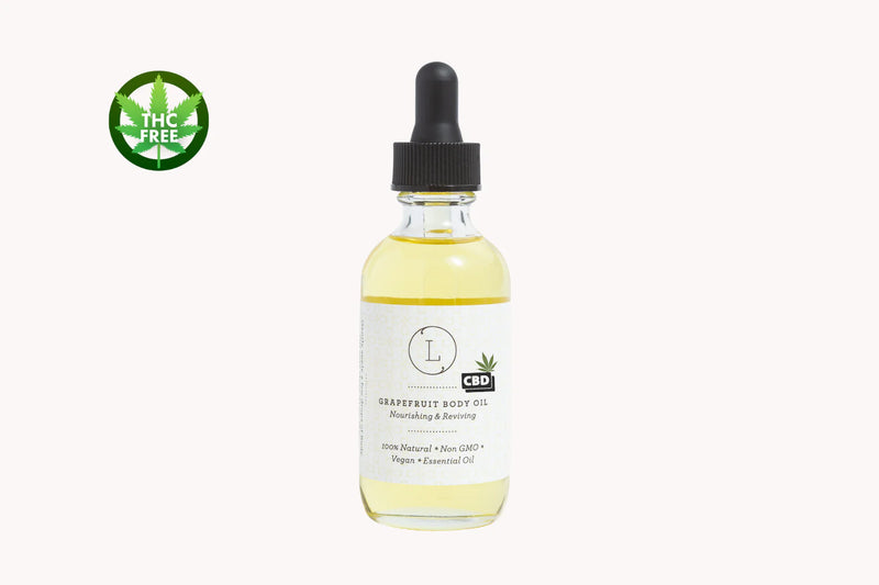 Natural Body Oil with CBD, Grapefruit Moisturizing Body Oil (THC free) - Ivory Joy