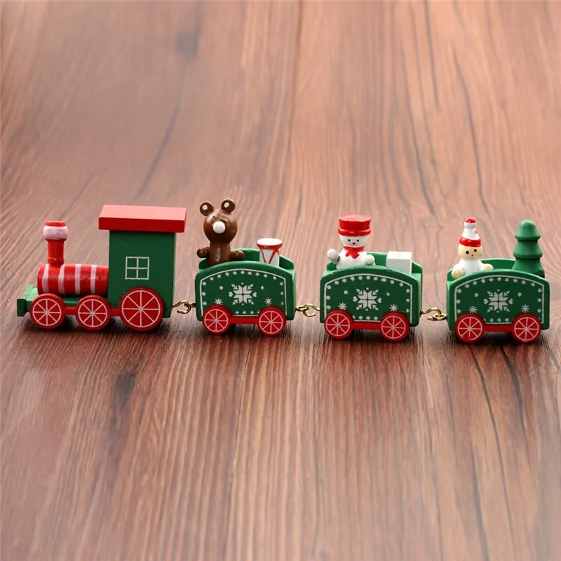 Christmas Train Painted Wood Decoration - Ivory Joy