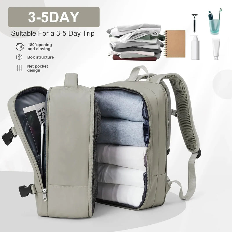 Expandable Anti-Theft Travel Backpack - Ivory Joy